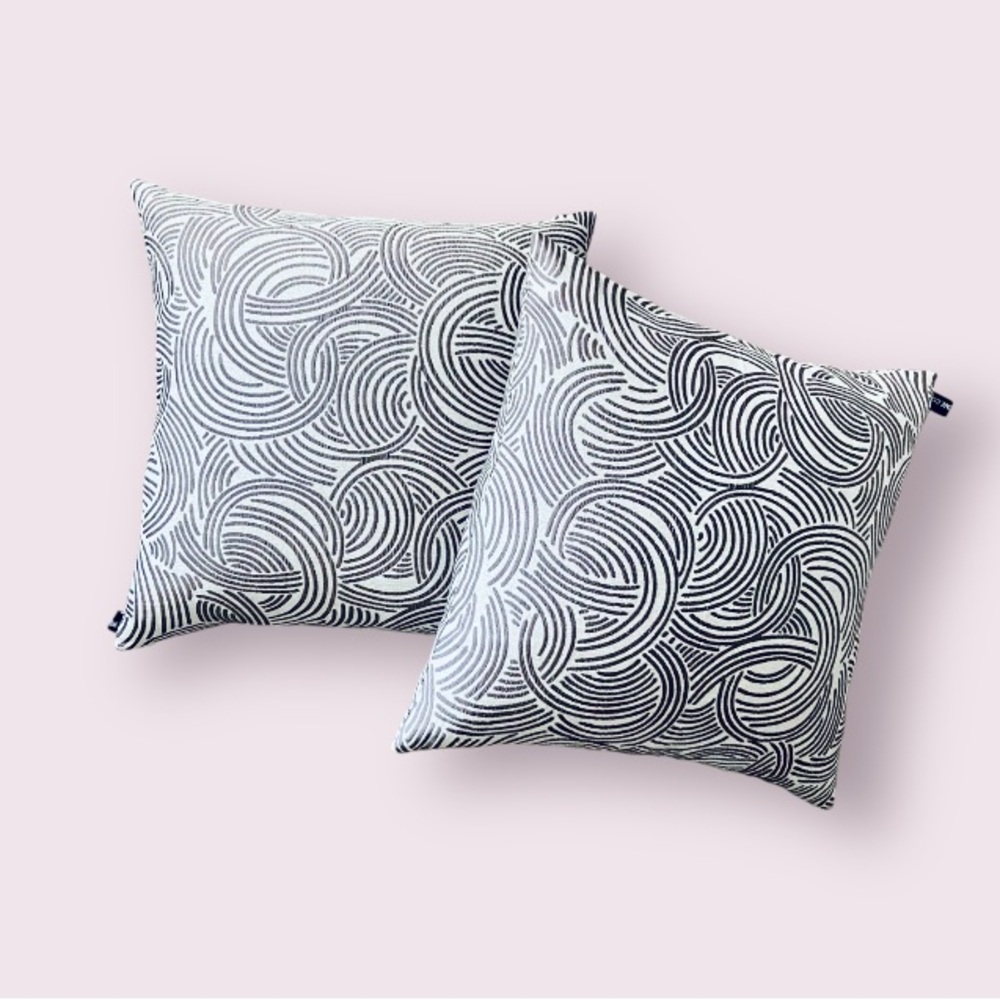 Rodeo Home Feather Pillows 20"x 20" in Shimmer Silver & Gray Swirl Pattern - 2